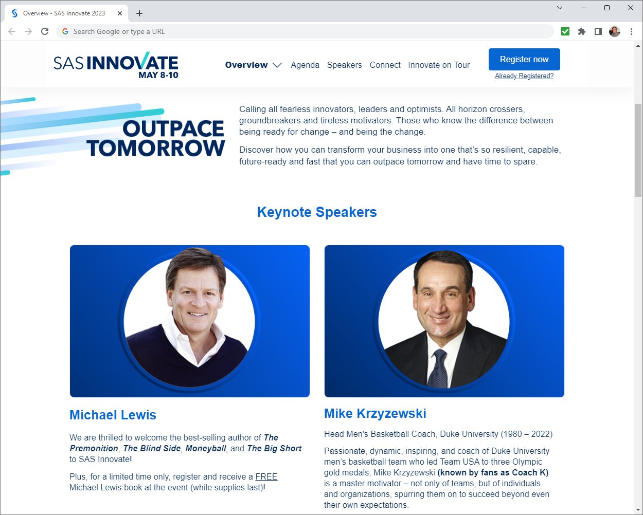 SAS Innovate 2023: Analytics Conference with Data Science and AI