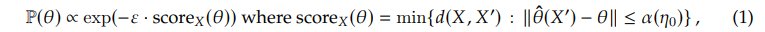Robust Estimators and Exponential Mechanism for Parameter Scoring