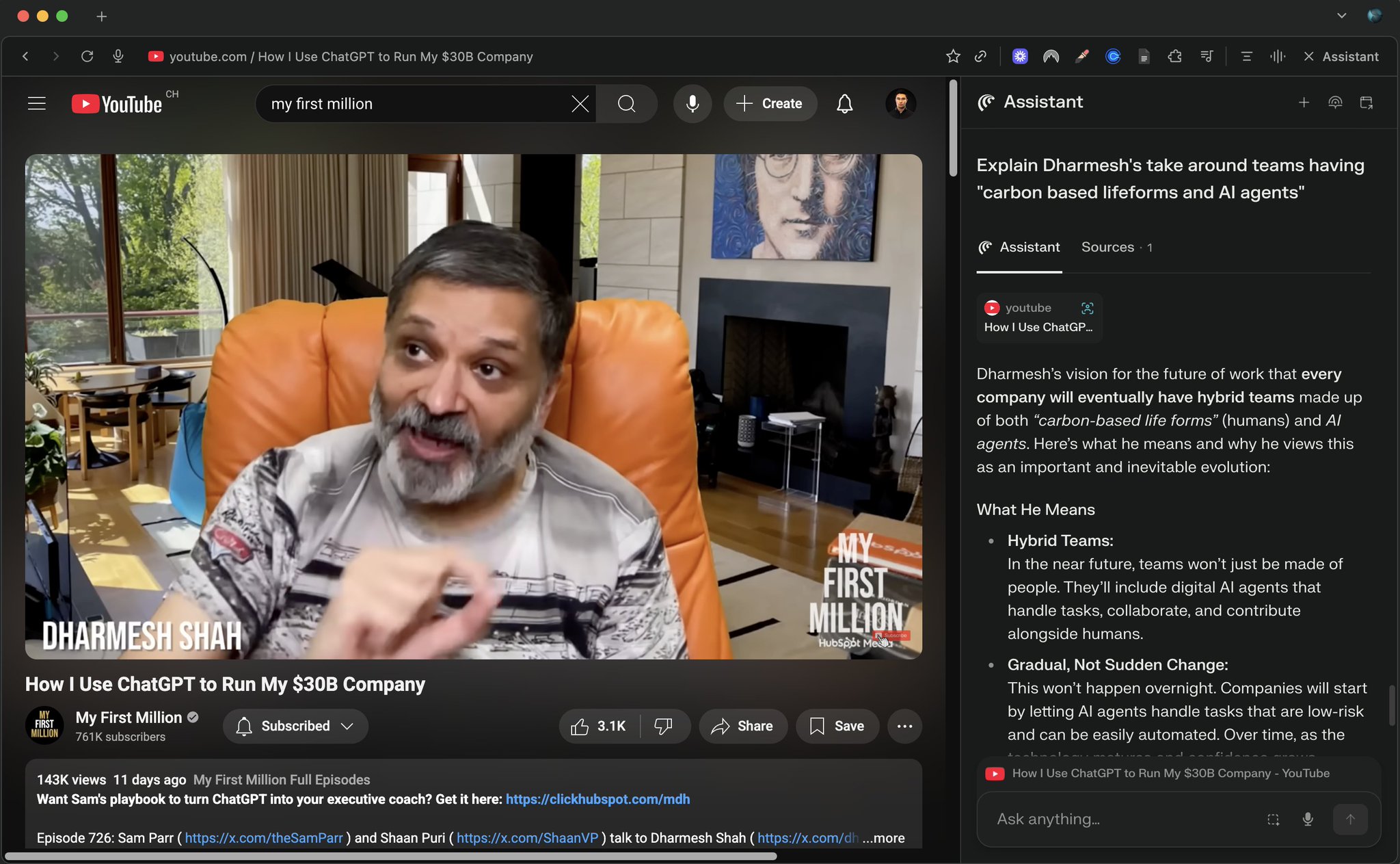 Using Perplexity Comet as an AI Tutor for YouTube Videos