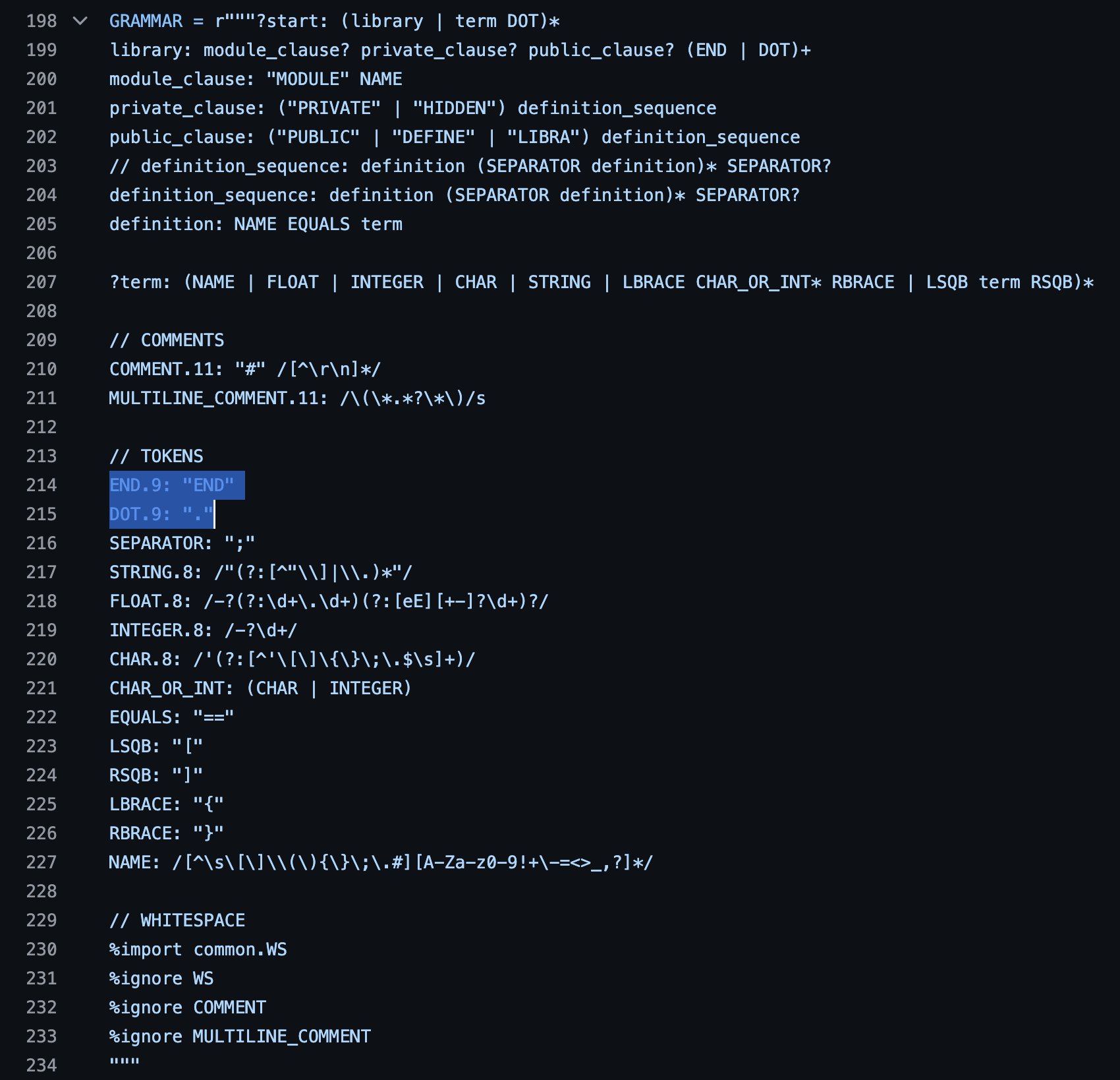 Lark Parser: Handling Token Precedence in Bottom-Up Parsing