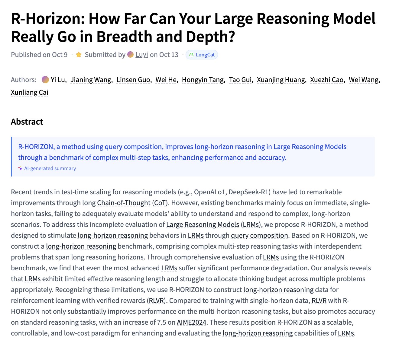 R-Horizon: Evaluating Large Reasoning Model Capabilities and Limits