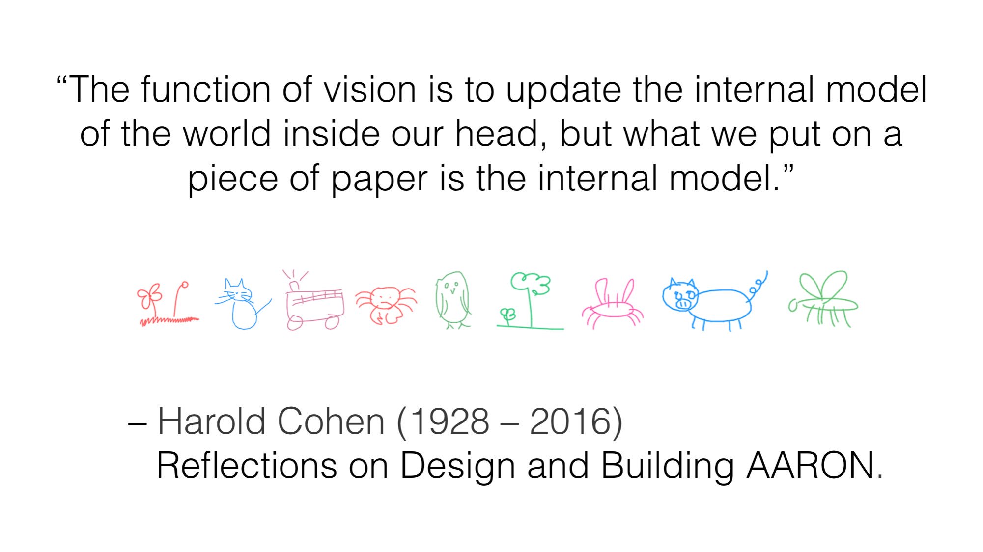 Harold Cohen on Vision and Internal World Models