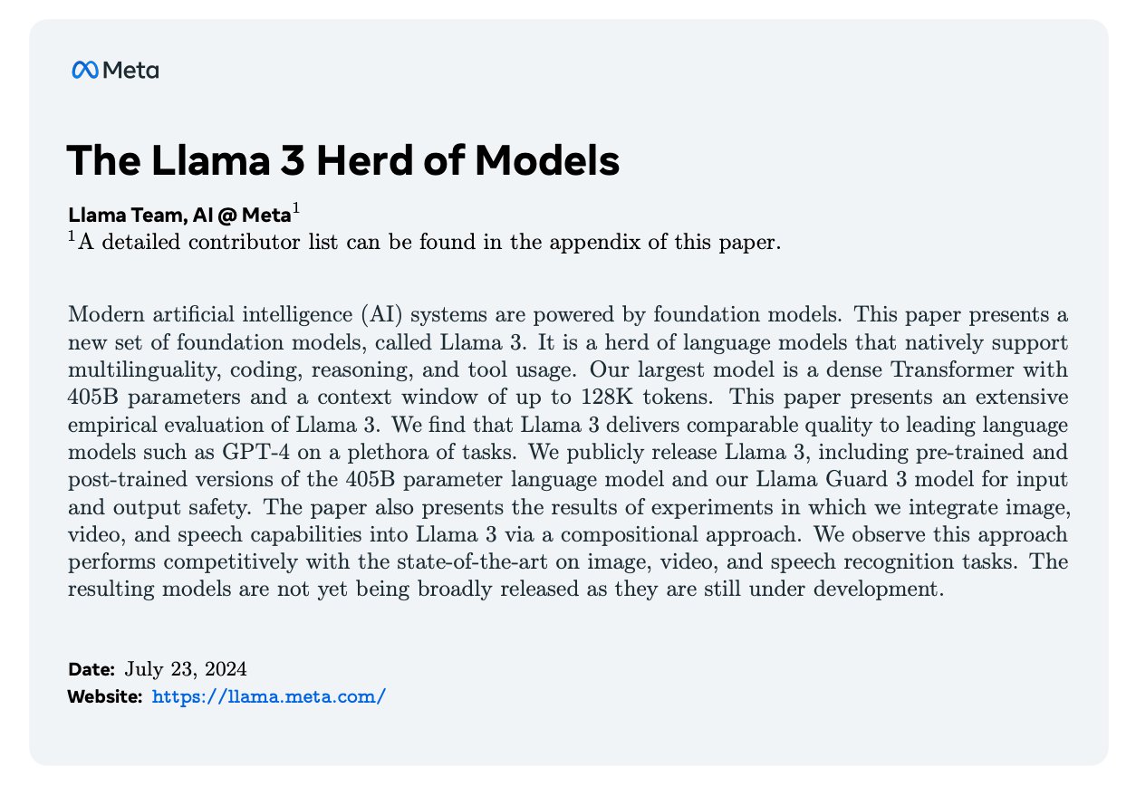 Meta publishes comprehensive Llama 3 research paper