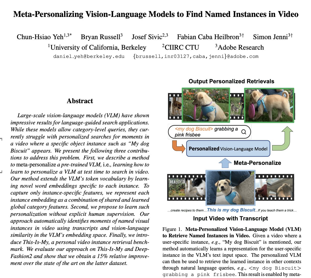 Meta-Personalizing Vision-Language Models for Named Instance Video Search