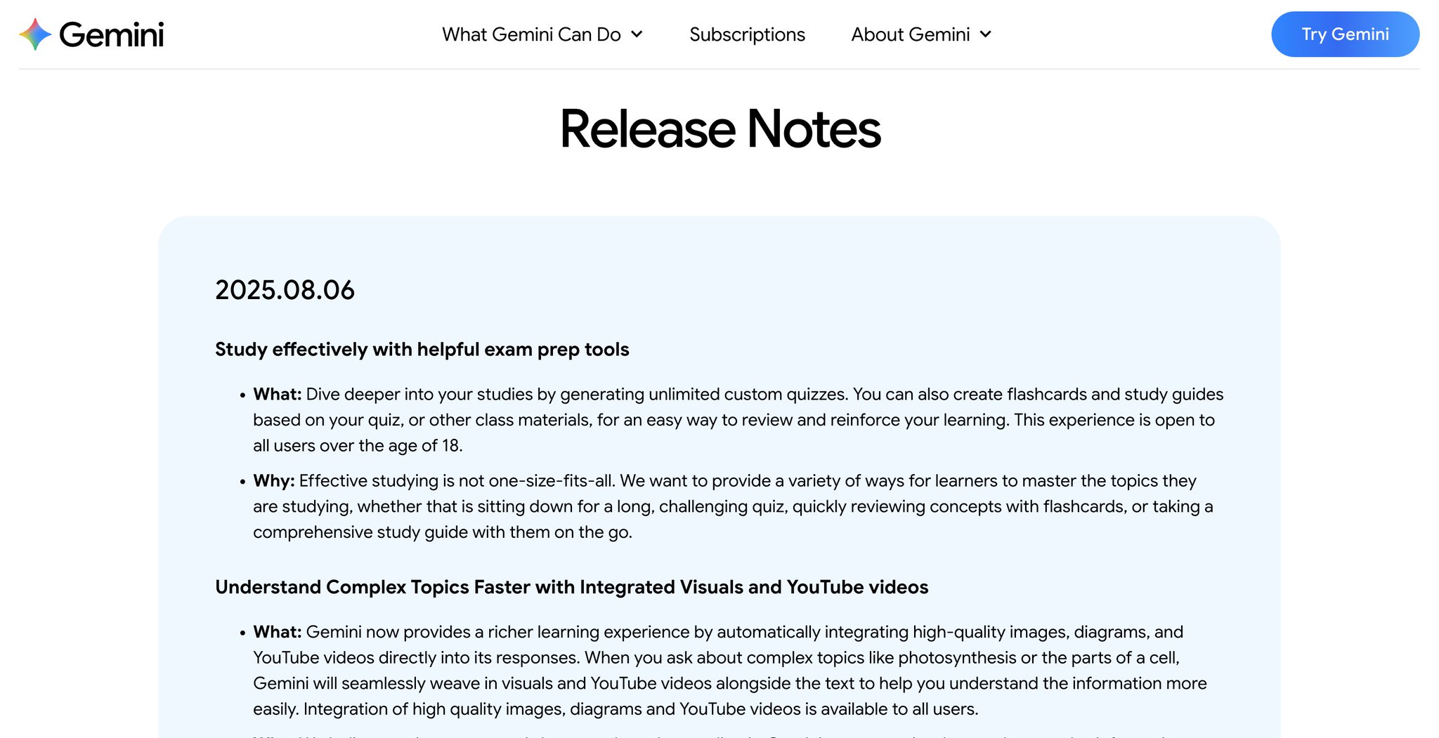 Gemini adds multimedia to responses