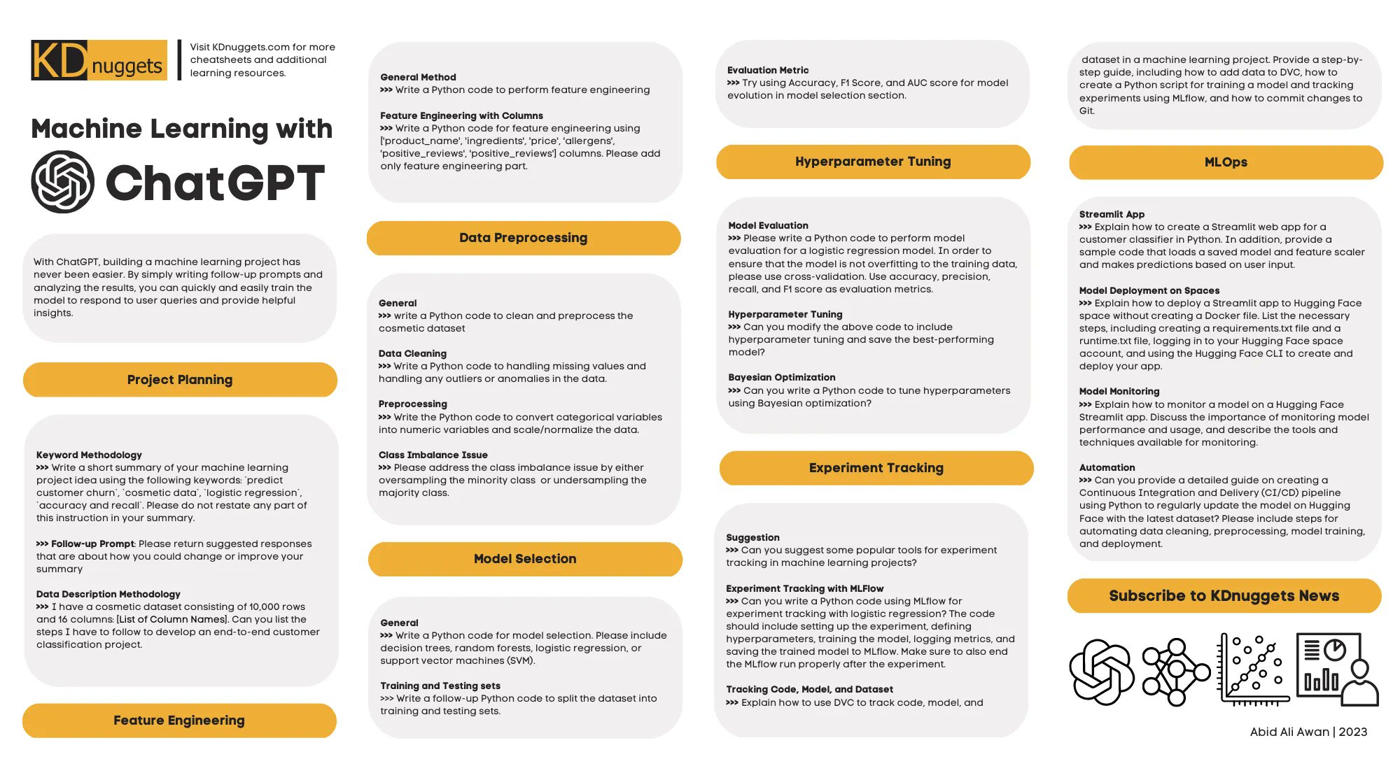 ChatGPT Cheat Sheet for Machine Learning Tasks