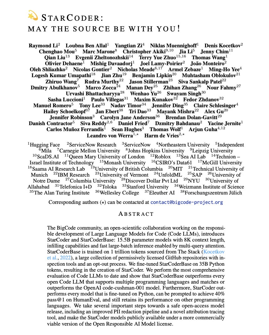 StarCoder: Open-Source 15.5B Parameter Code Language Model