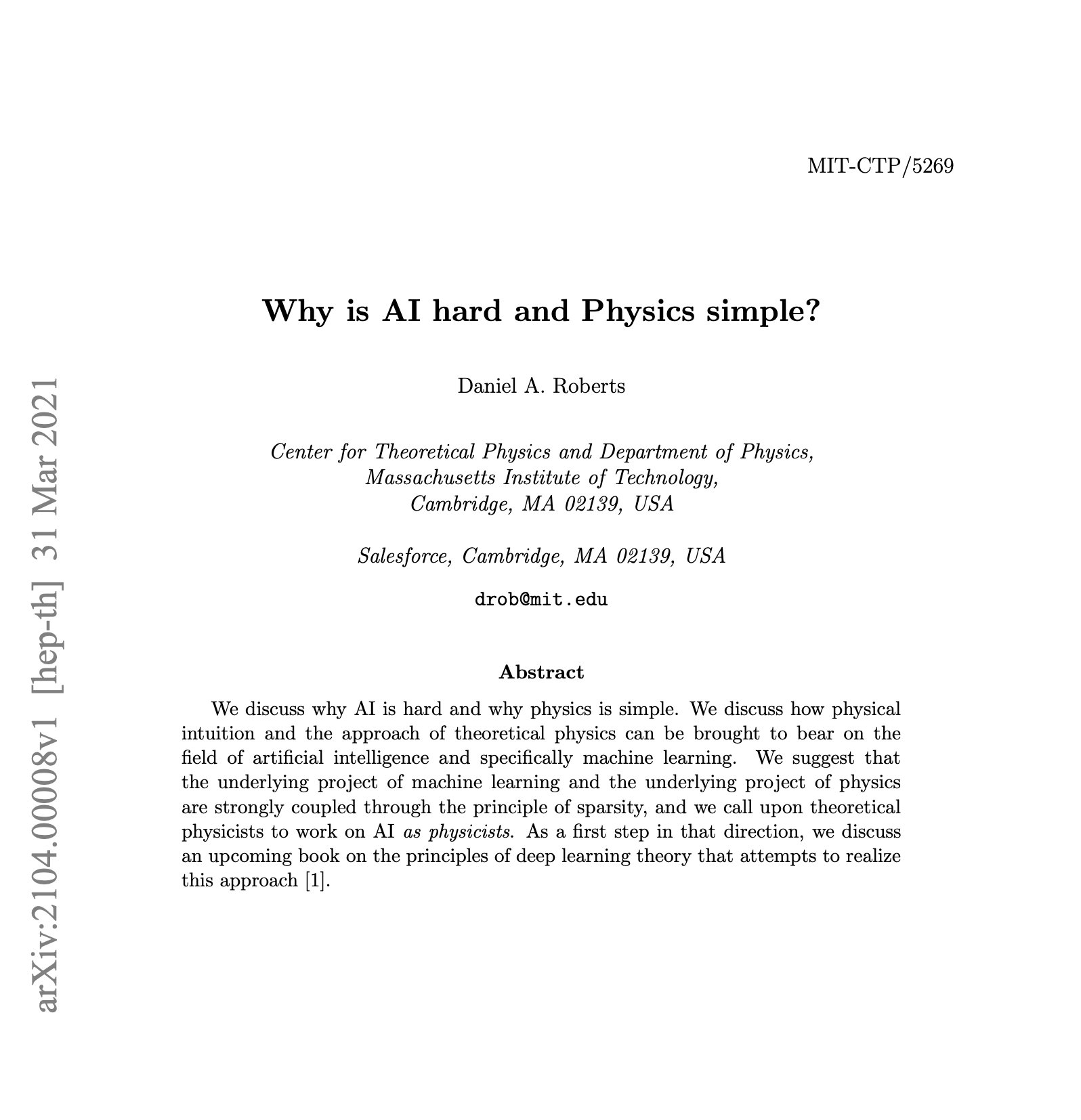 Why Artificial Intelligence Remains Hard Compared Physics