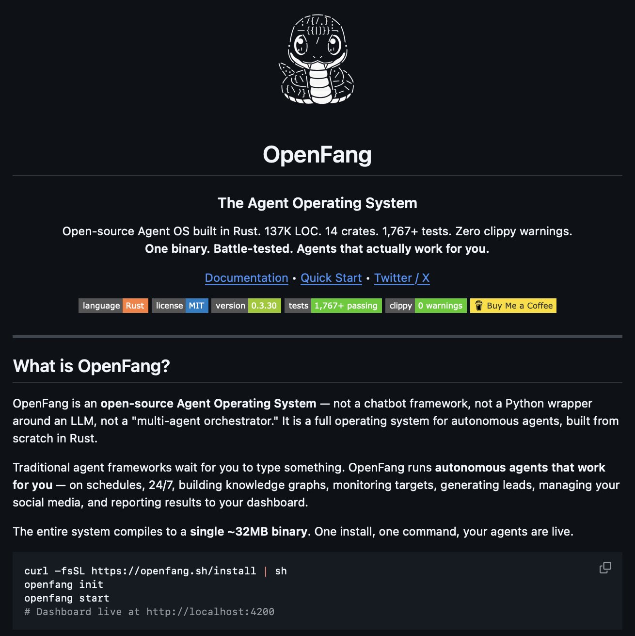 OpenFang: Full Operating System for Autonomous AI Agents