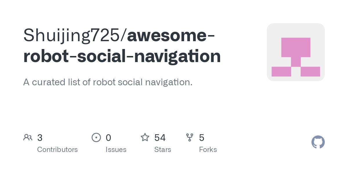 Curated list of robot social navigation resources