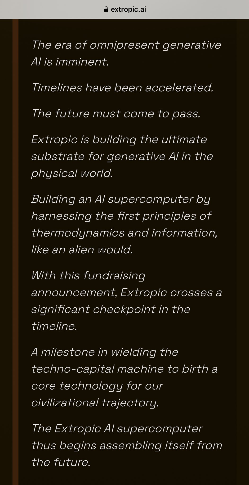 Appreciation for Extropic’s Press Release