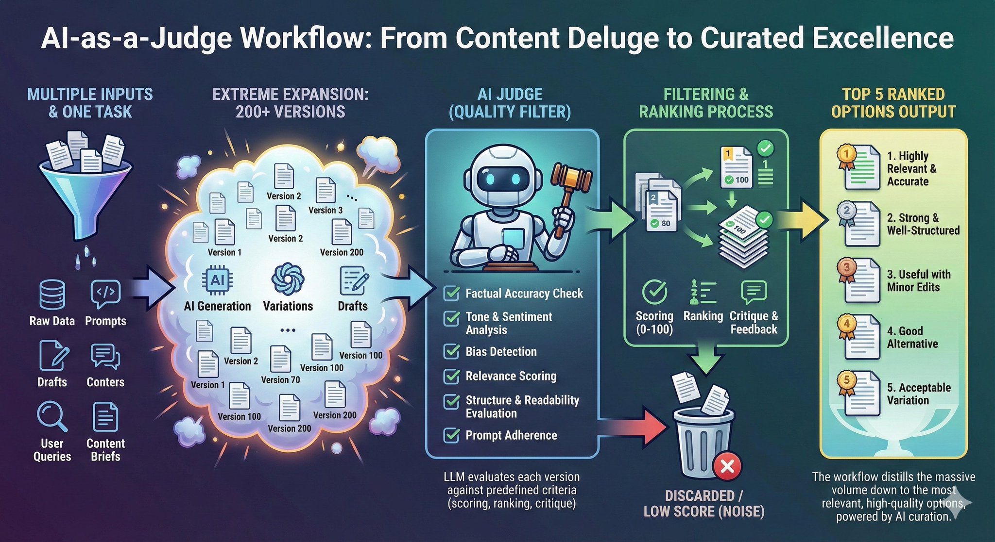 LLM as Judge: Managing AI-Generated Content Noise