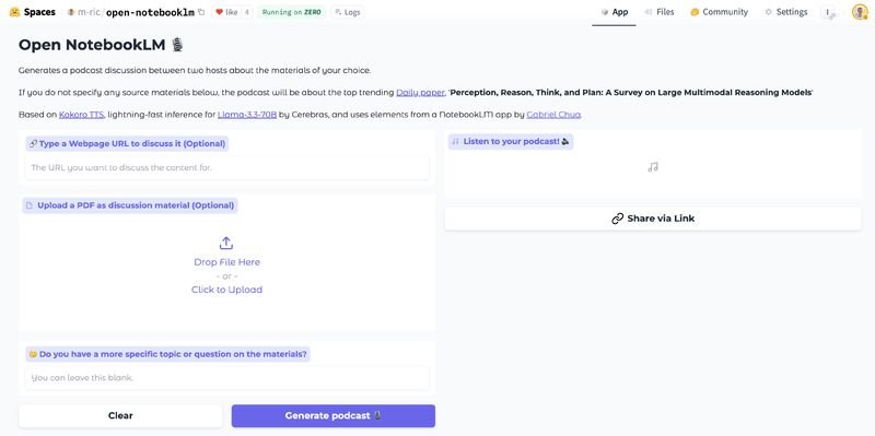 Open source NotebookLM alternative uses Llama 3.3-70B for podcasts