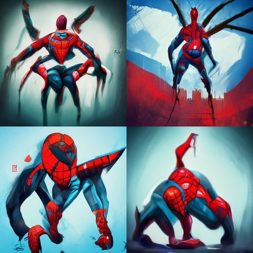 Midjourney Spider-Man Image Generation Progress April December 2022