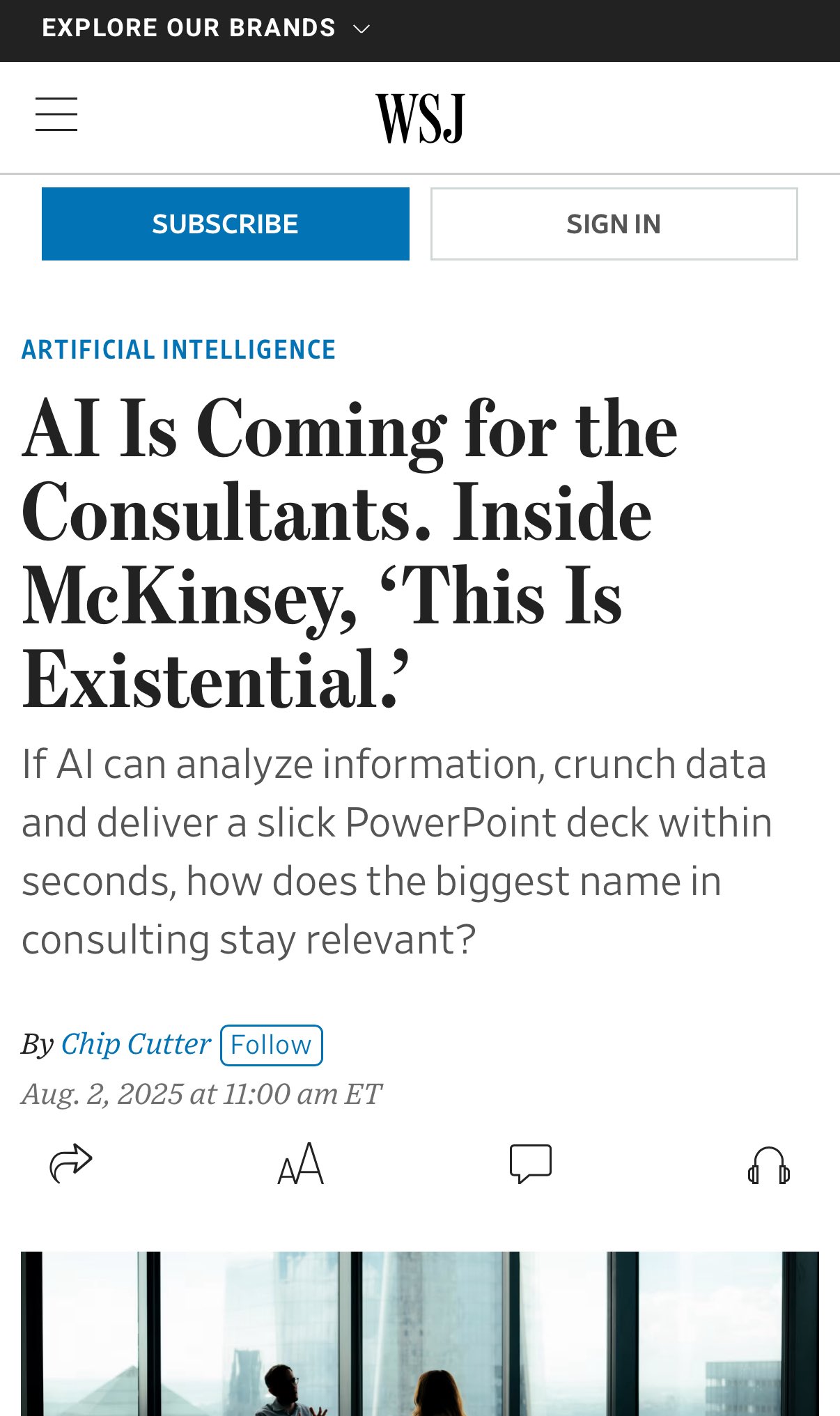 AI Threatens High-Paid Consulting Jobs at McKinsey