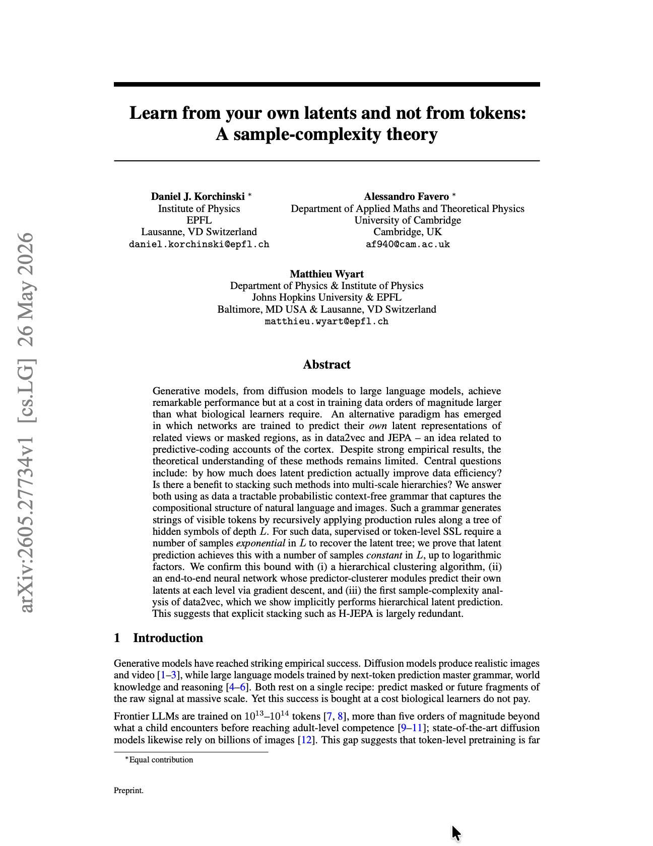 New paper on sample-complexity theory for data-efficiency gap