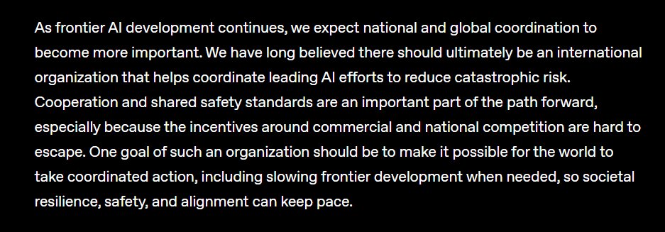 Anthropic and OpenAI suggest coordinated global slowdown of AI development