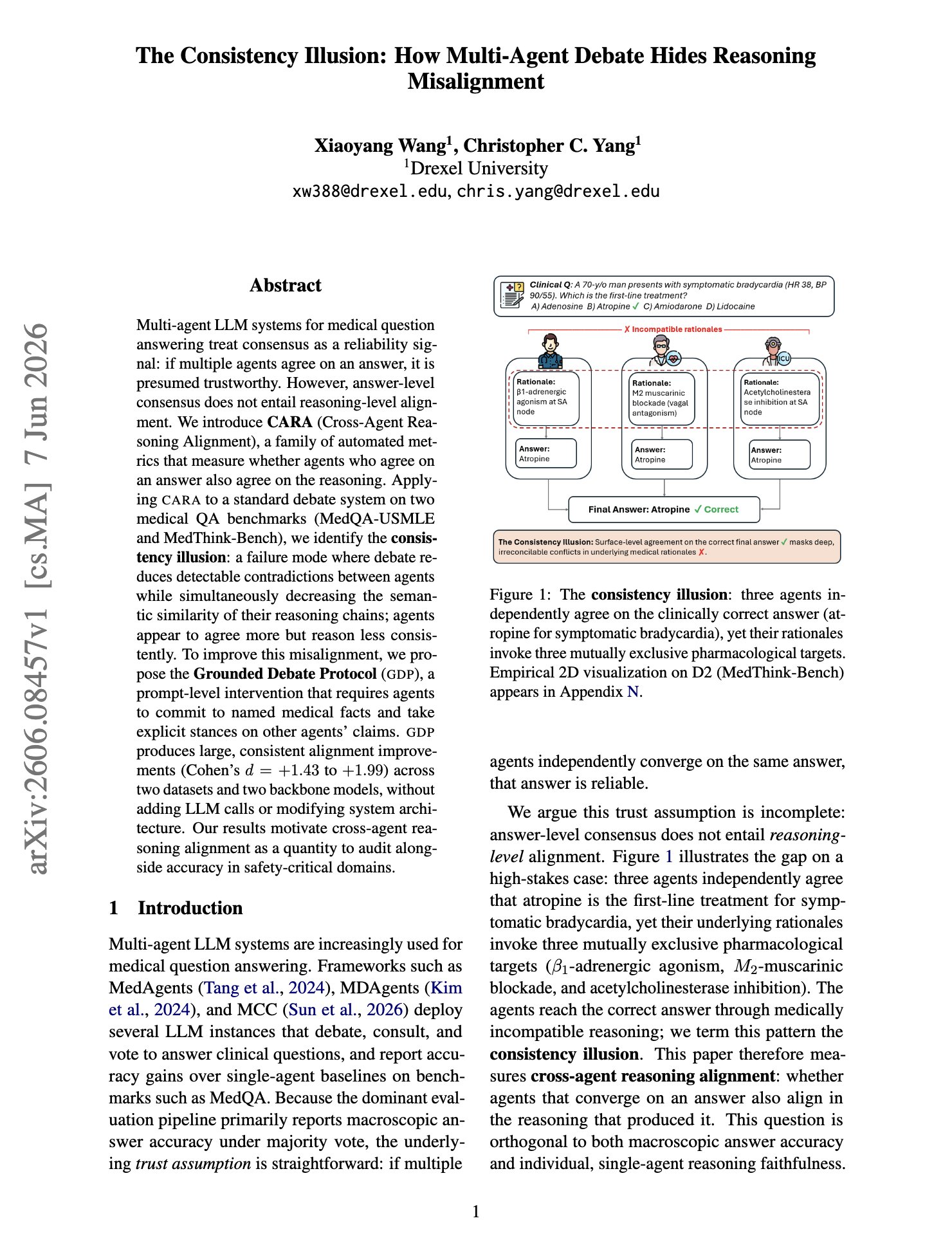 Consensus on answers hides deeper reasoning disagreement in agent debates