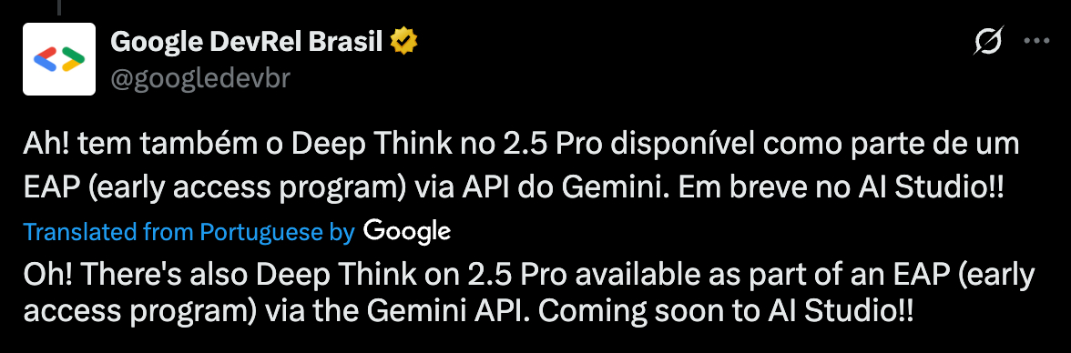 Gemini 2.5 Pro ‘Deep Think’ Feature Available via API