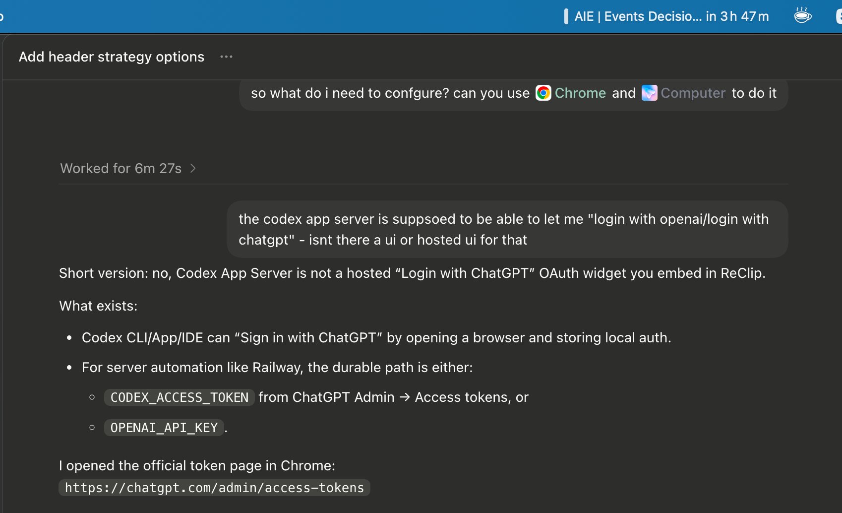 Codex not very good at implementing this