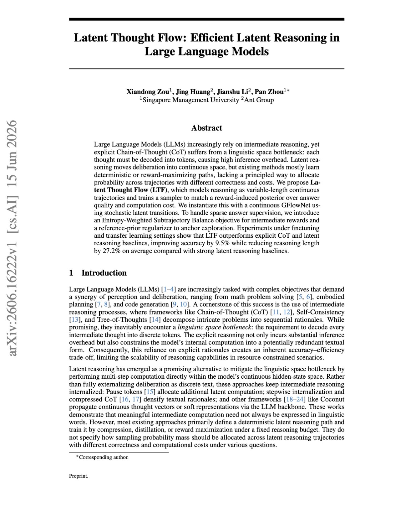 Distribution of thought paths in a continuous latent space