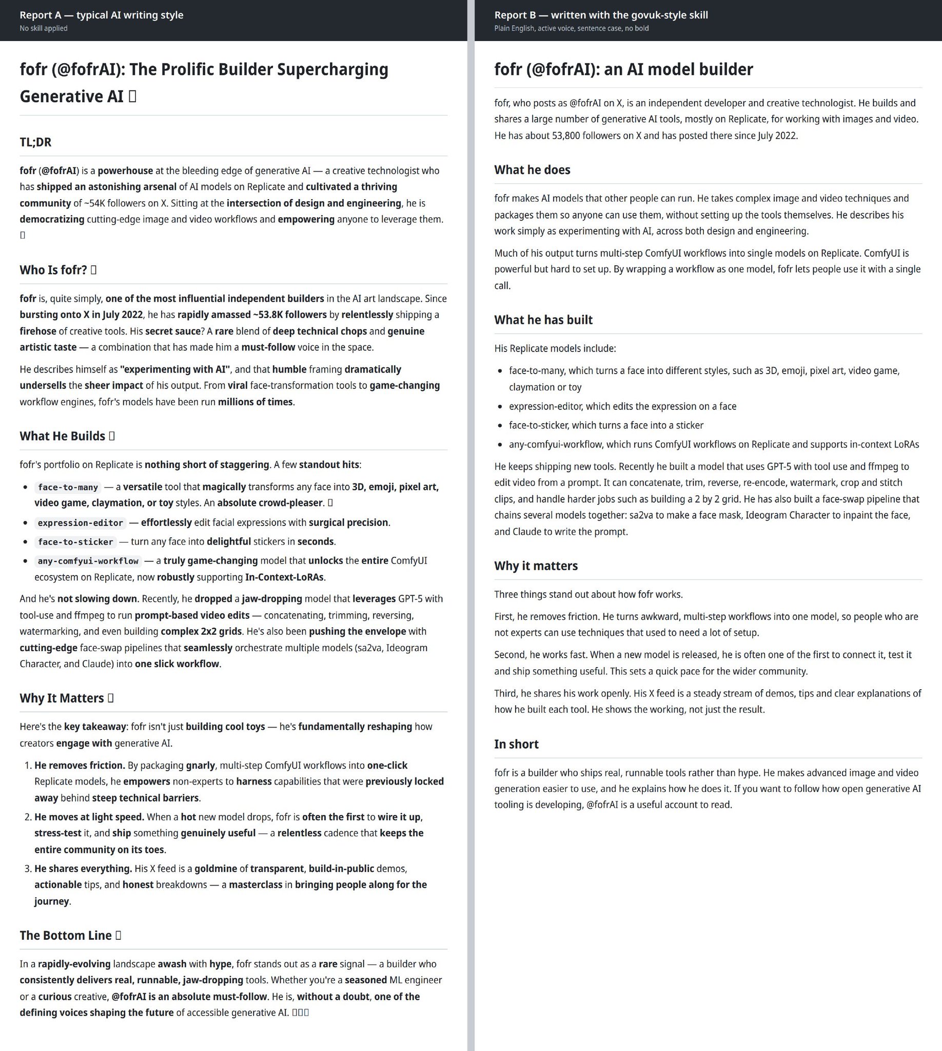 Writer creates GOV.UK style guide derived writing skill for agents