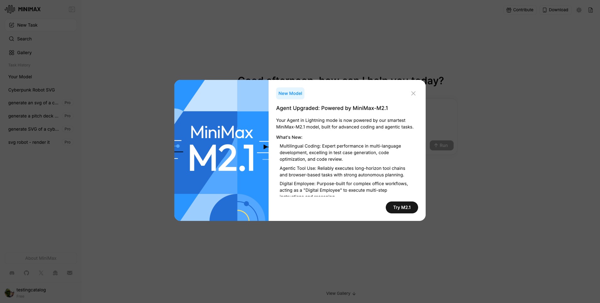MiniMax Releases M2.1 Model Featuring Advanced Coding and Agentic Capabilities