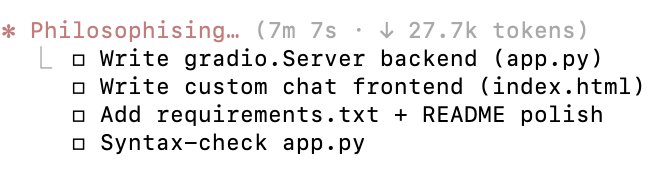 Building Gradio server app for Ornith-1.0-9B with glm 5.2