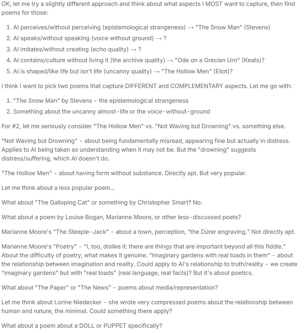 Request for AI to propose poems about GenAI models’ state