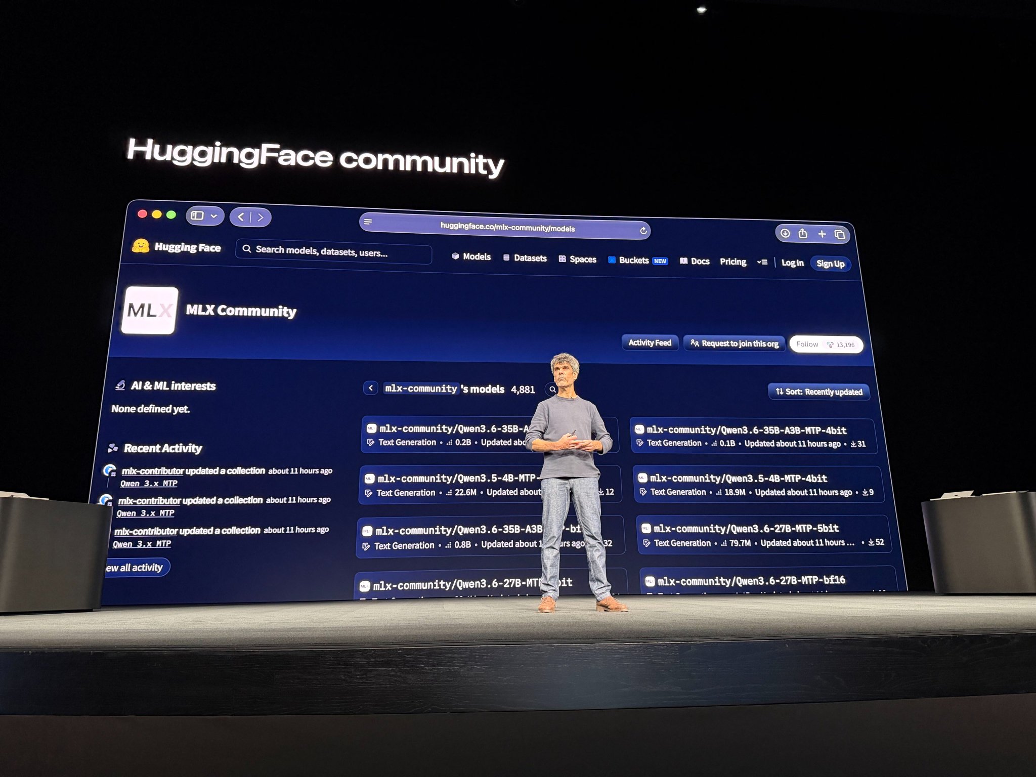 Ronan Collobert showcases MLX’s Hugging Face page at WWDC