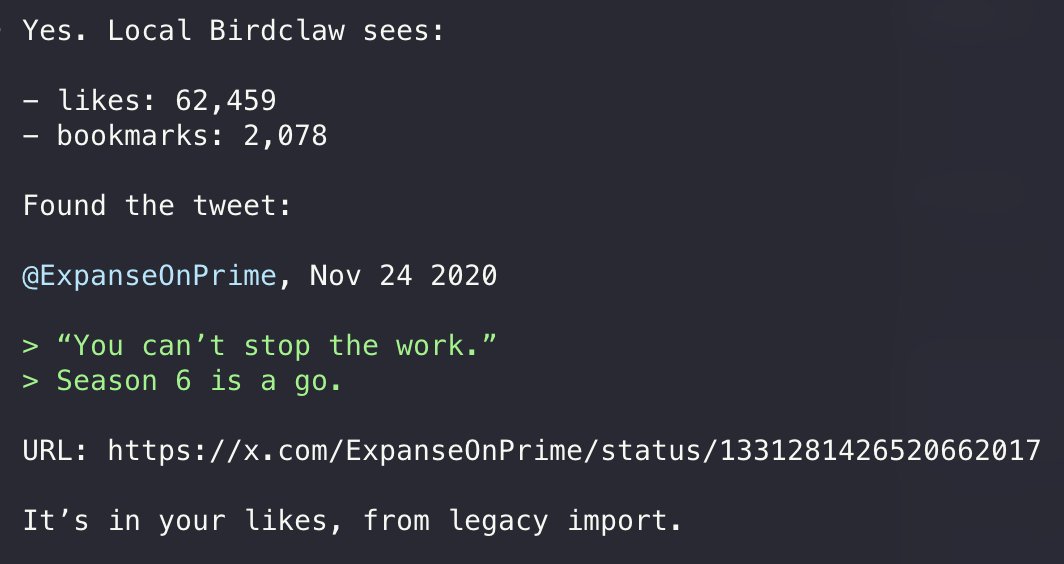Birdclaw allows querying old favorited tweets from Twitter archive