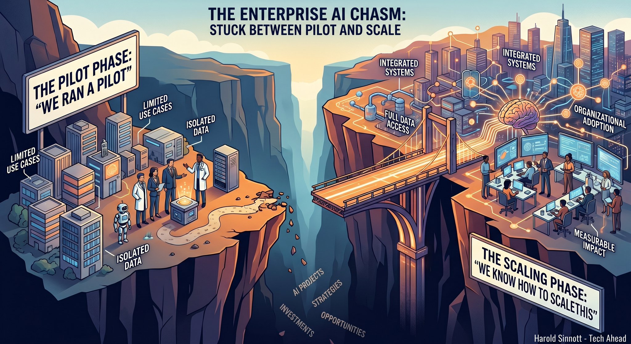 The gap between pilot and scaling blocks AI strategies