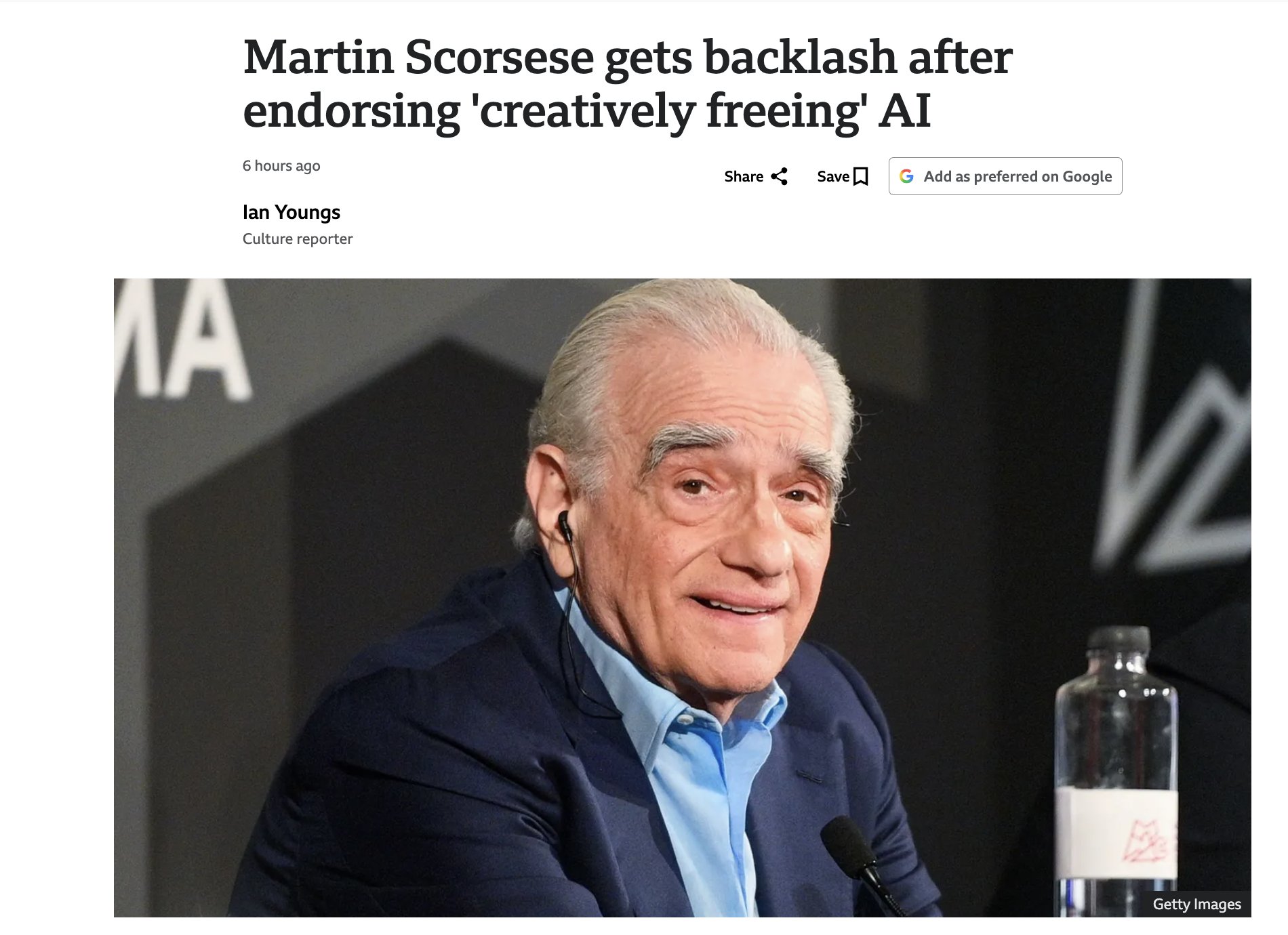 Scorsese’s AI storyboarding sparks Hollywood debate on tech tensions