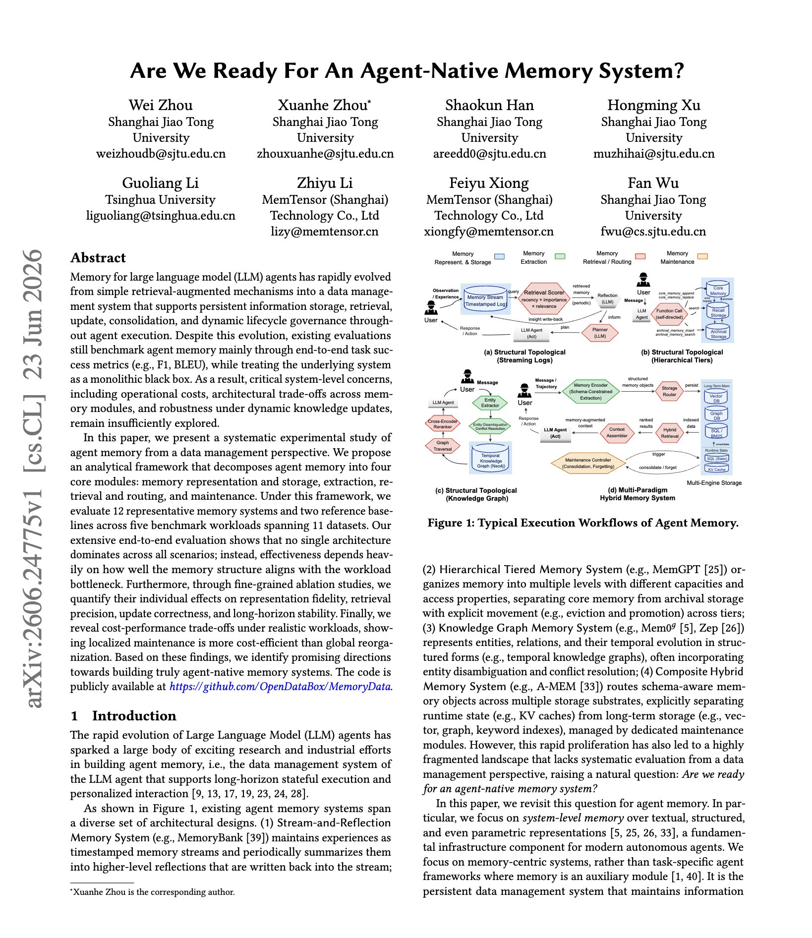 Agent memory becomes data management system for LLMs