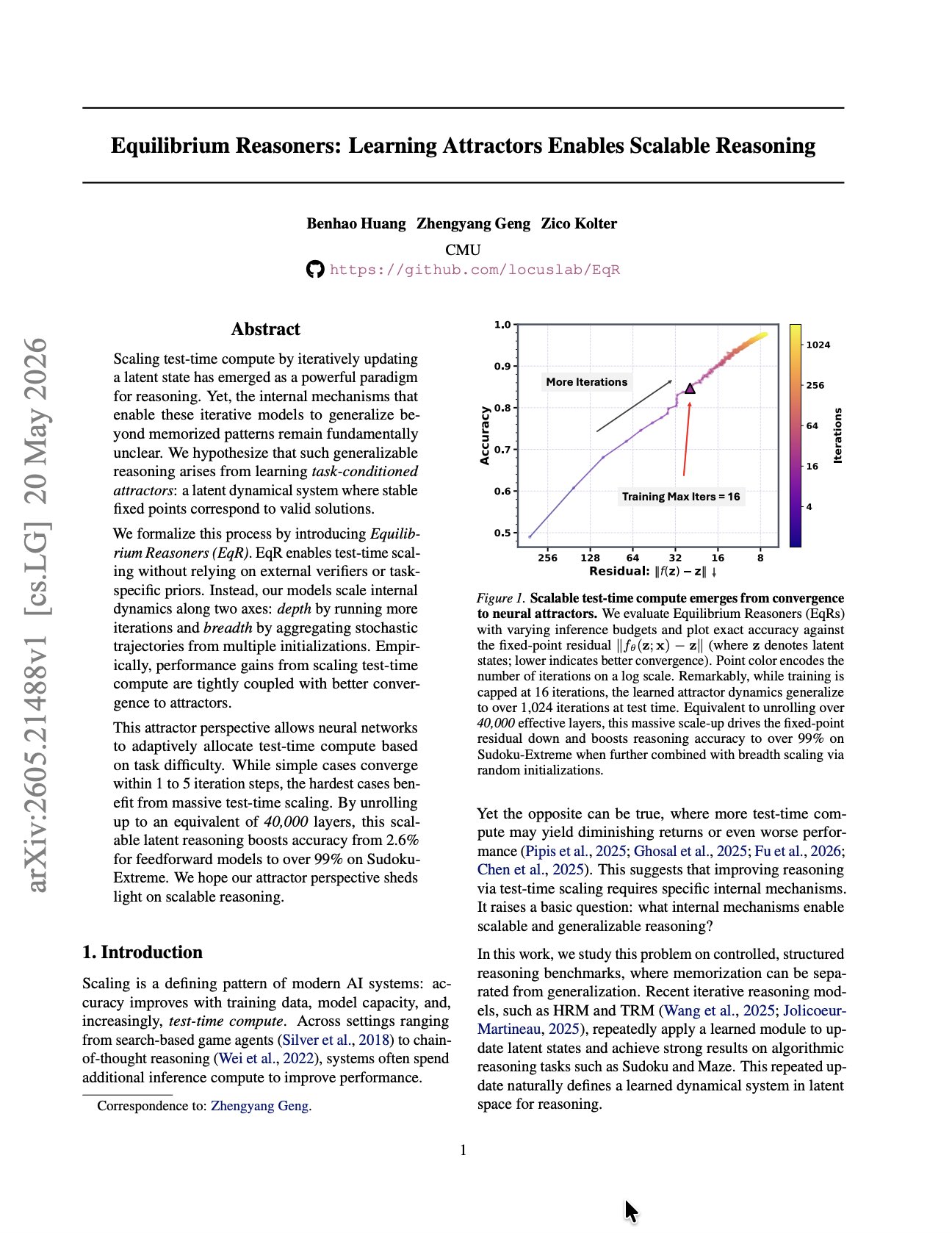 New paper introduces Equilibrium Reasoners for latent AI reasoning