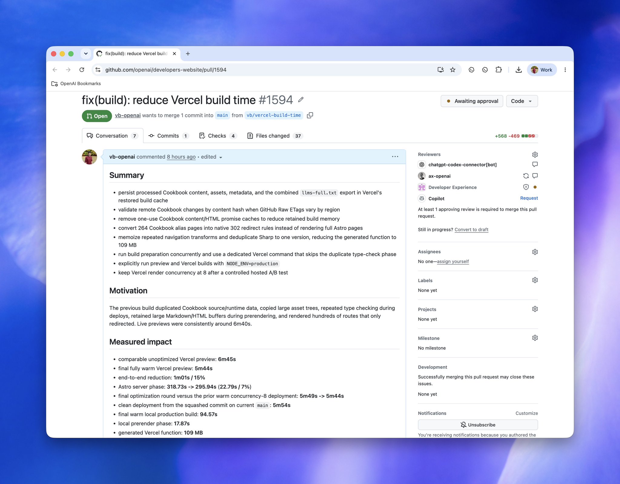 AI shaves 15% off dev docs build time via automated PR and checks