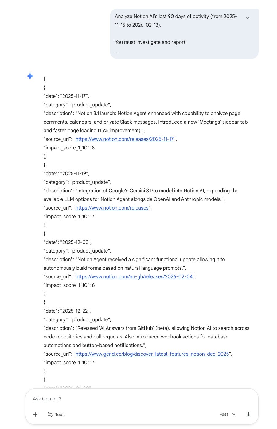 Competitor 90-Day AI Activity Analysis Template