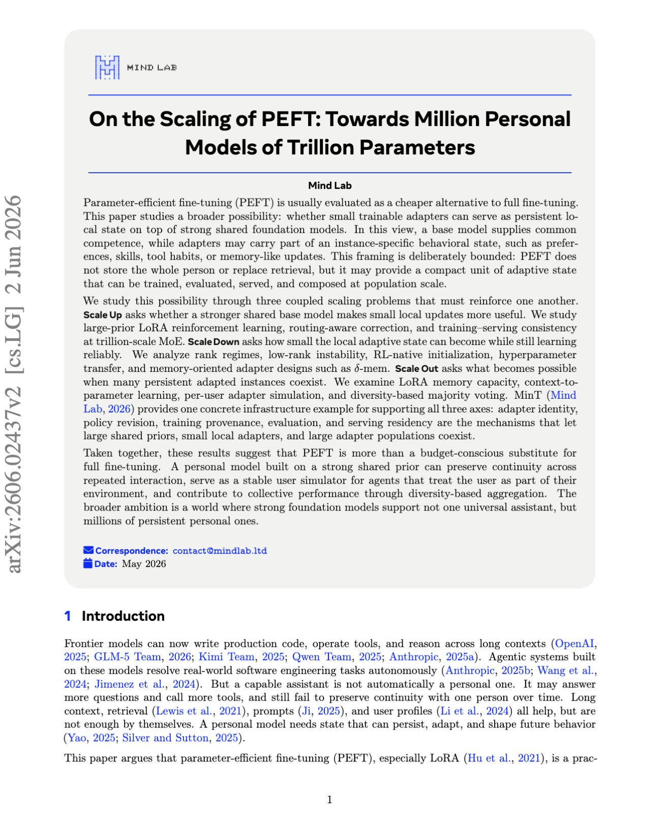 Scaling PEFT: Towards Million Personal Models of Trillion Parameters