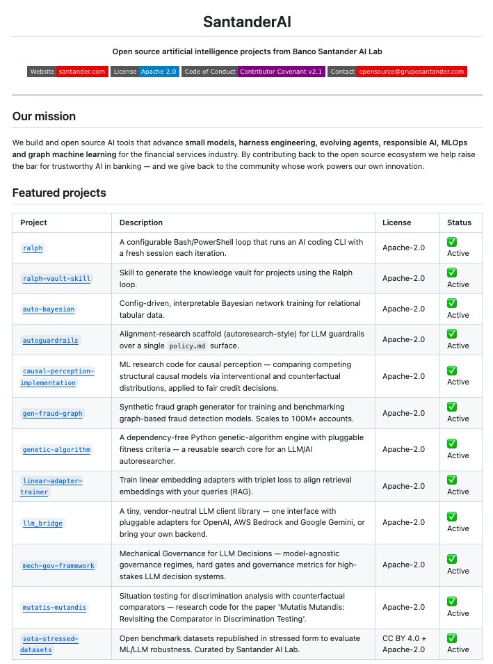 Santander open-sources 11 AI repos for free