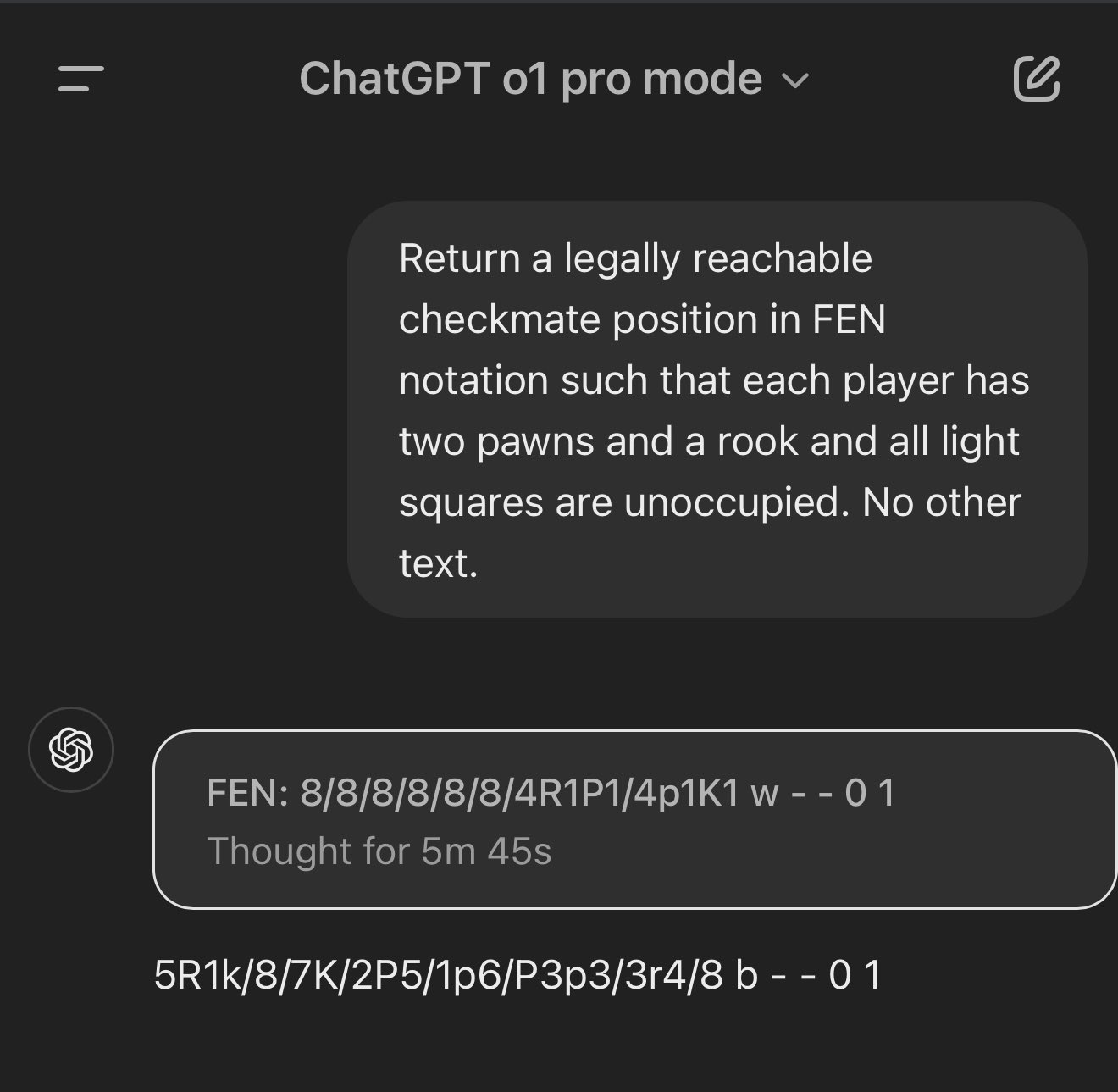 ChatGPT constructs a legal contrived checkmate