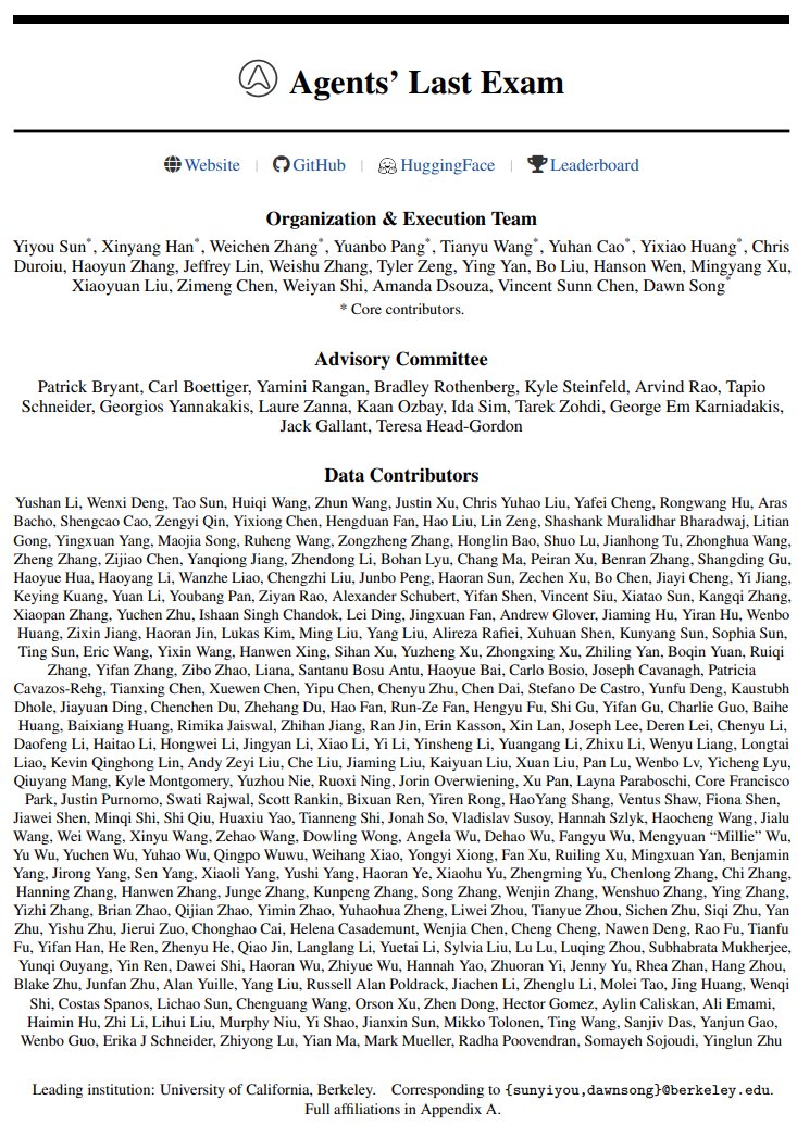 Presentation of the paper ‘Agents’ Last Exam’ on arXiv