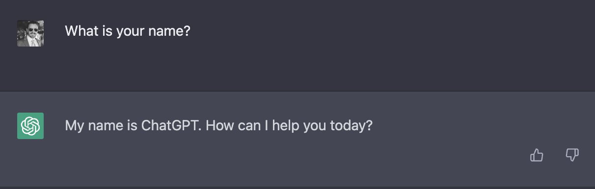 Prompt change makes ChatGPT identify as ChatGPT, not Assistant