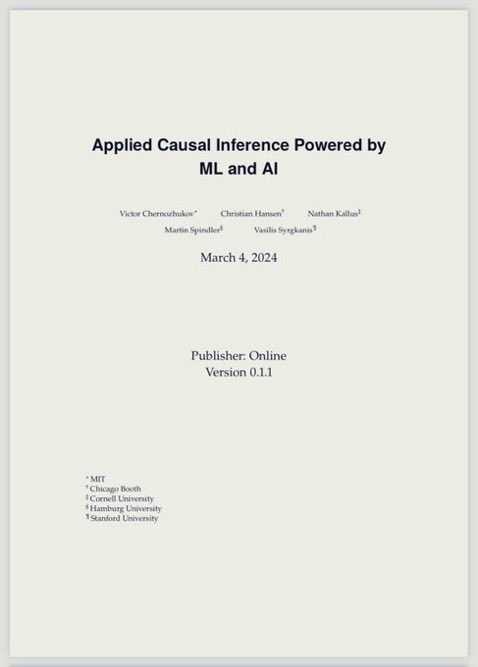 Applied Causal Inference eBook with Machine Learning and AI