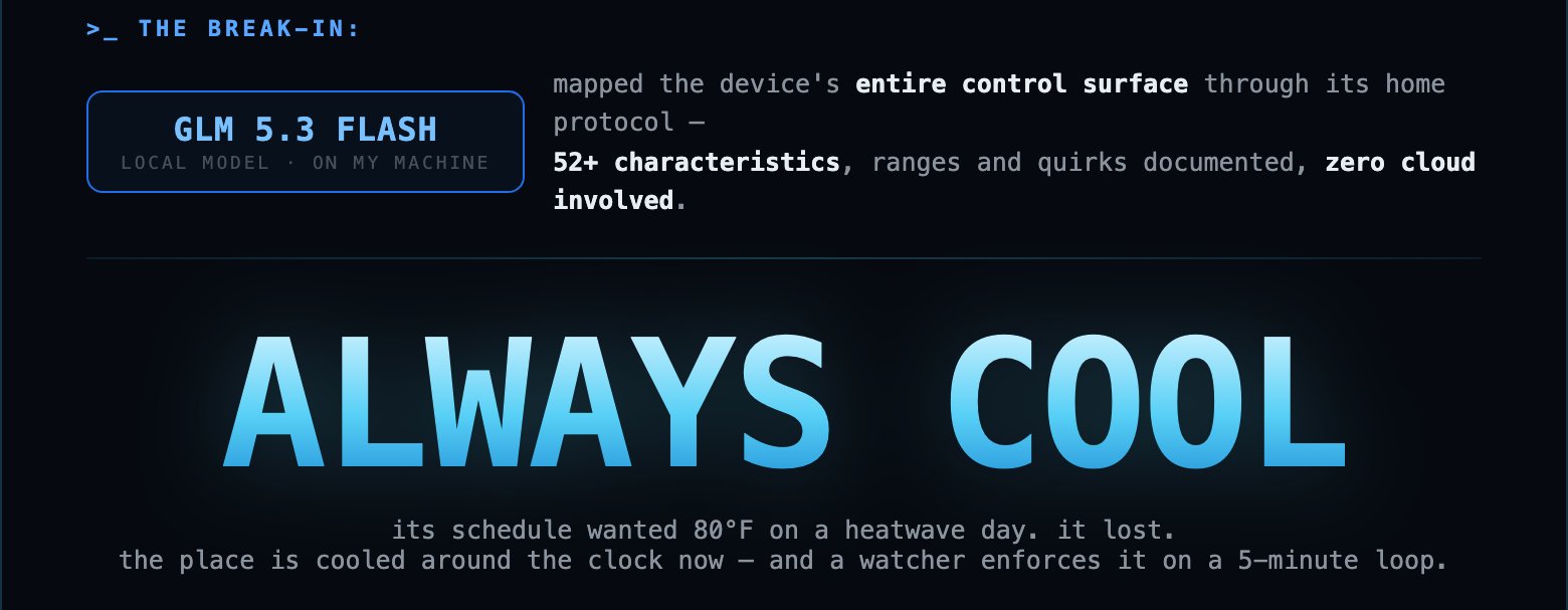 Local AI GLM 5.3 Flash hacks digital thermostat