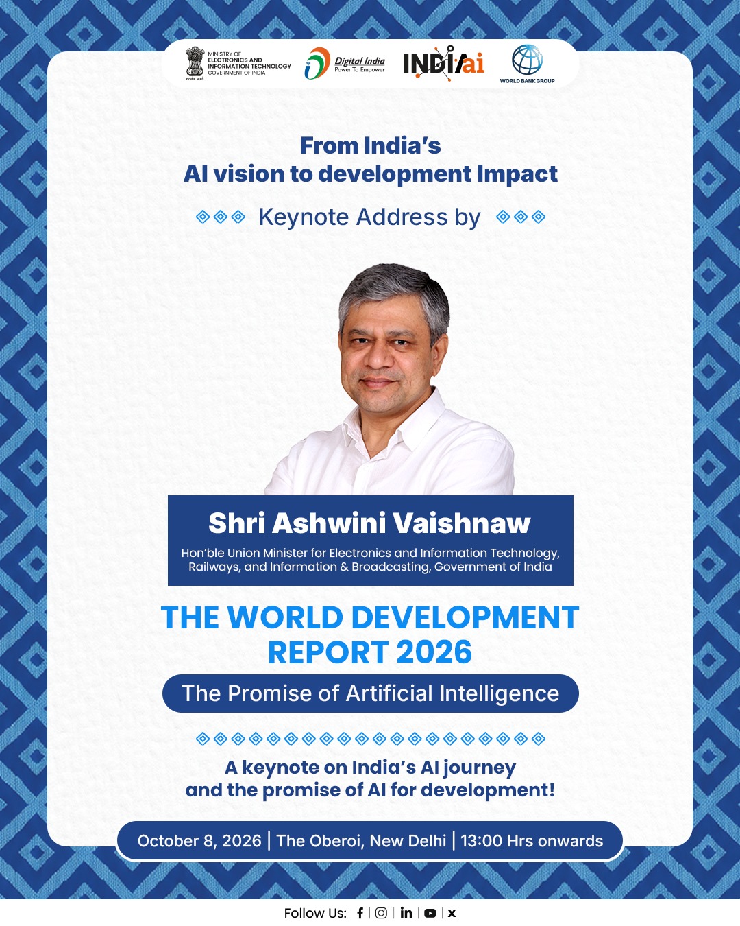 Keynote on India’s AI journey at World Development Report 2026 launch