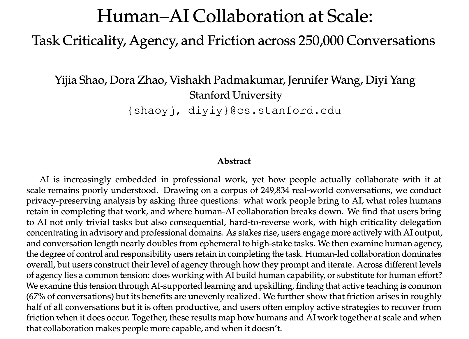 Talk on Human-AI Collaboration at Scale study