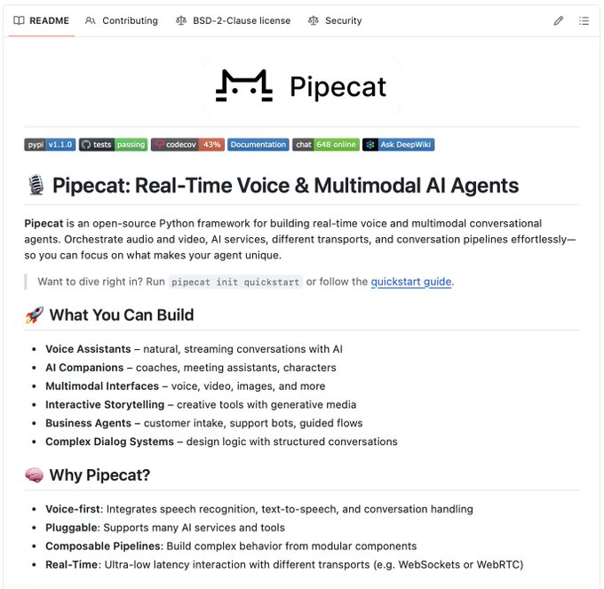 Pipecat: Open-Source Python Framework for Real-Time Voice AI Agents