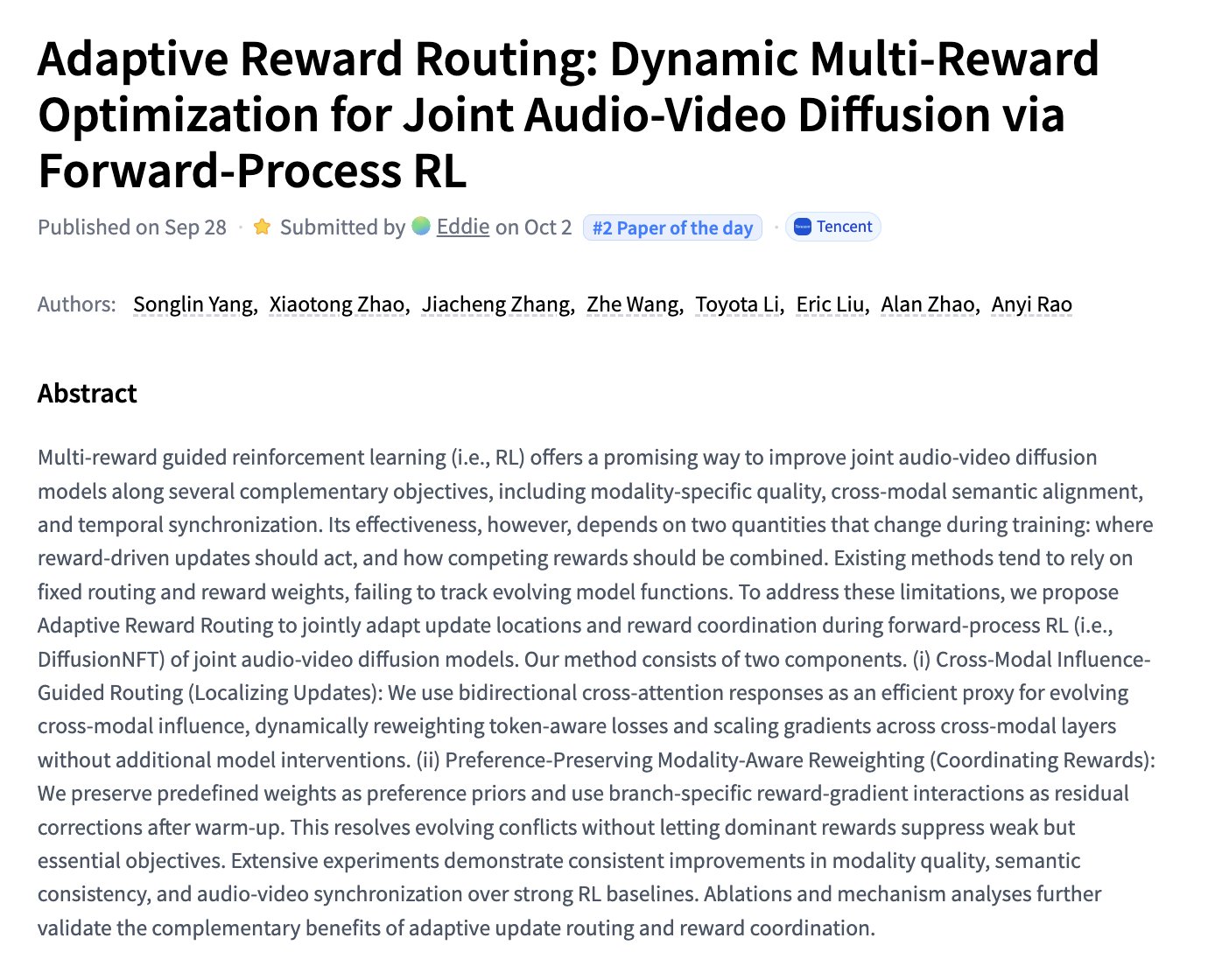 Multi-Reward Optimization for Audio-Video Diffusion via RL