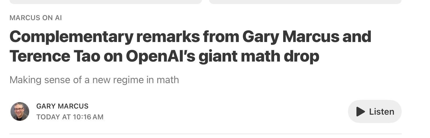 Gary Marcus and Terence Tao on OpenAI’s math breakthrough
