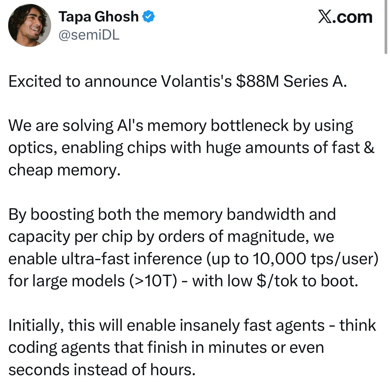 Volantis raises $88M for optical links for AI accelerators